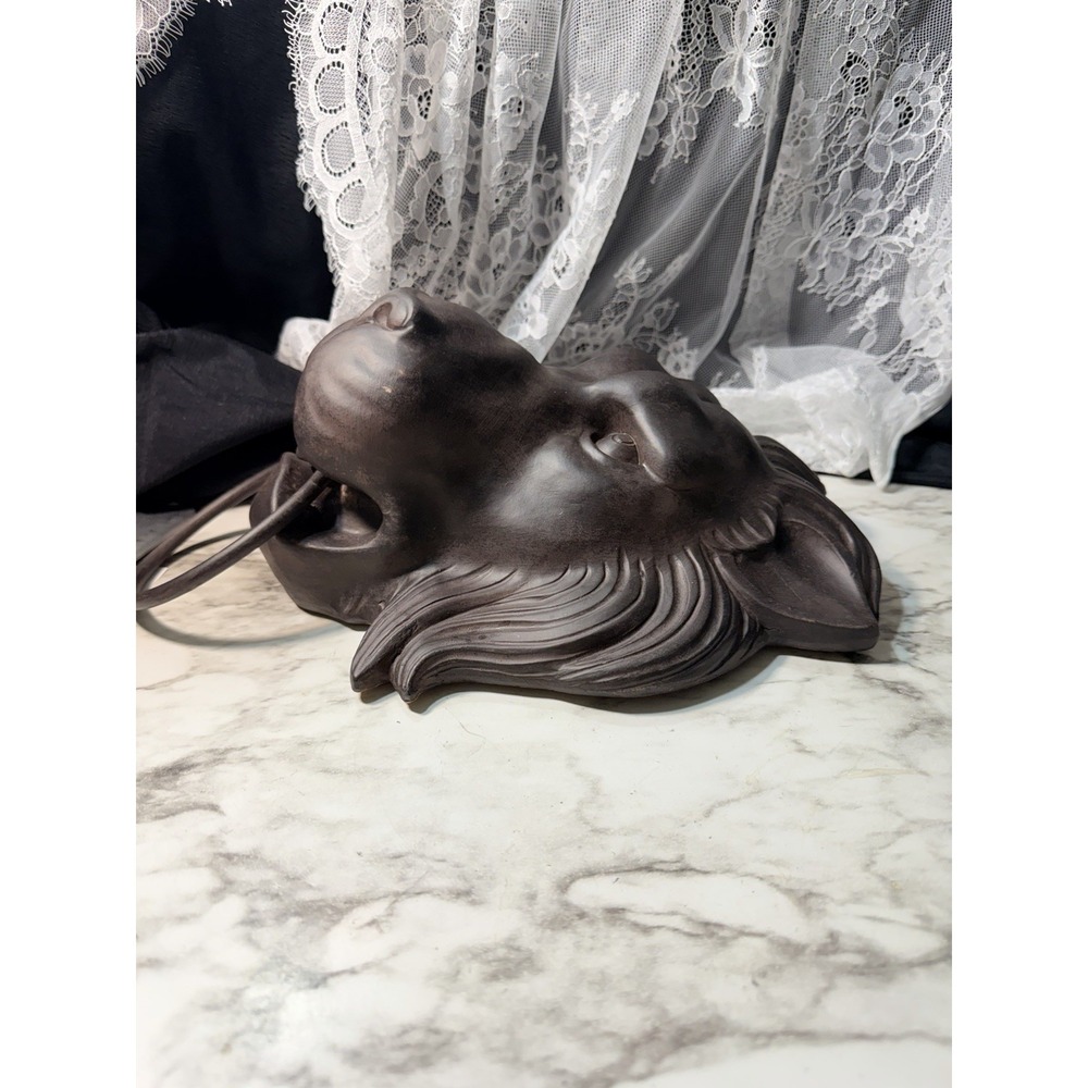 13" Lion Head 3D Wall Mounted Faux Door Knocker Towel Holder Cast Resin (2974) - Picture 5 of 9